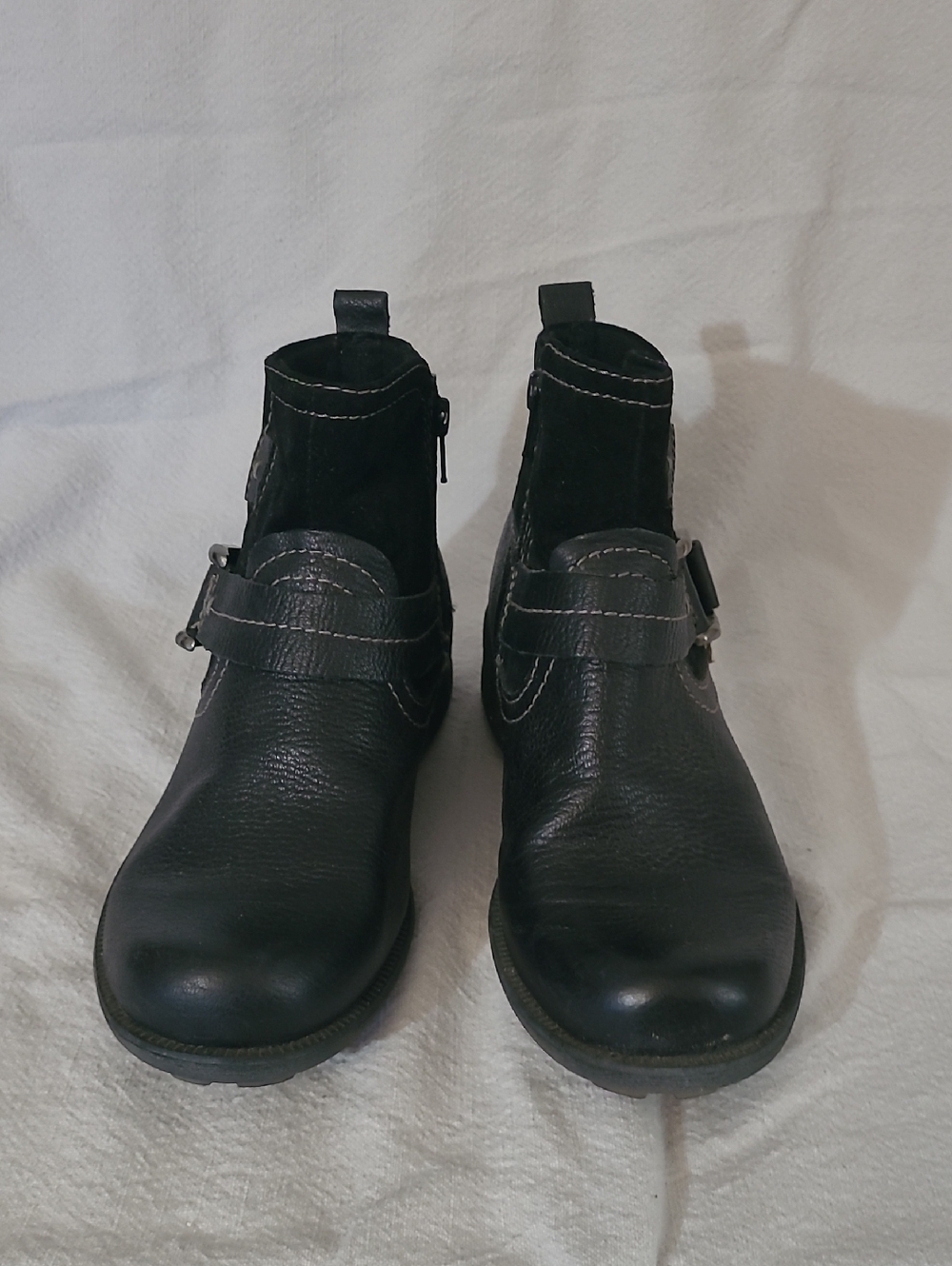 EARTH ORIGINS By EARTH Paris Black Suede Leather Ankle Boot Zipper Size 7.5W - Picture 3 of 11